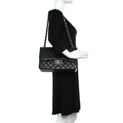 Chanel Caviar Quilted Jumbo Double Flap Black 2 of 10