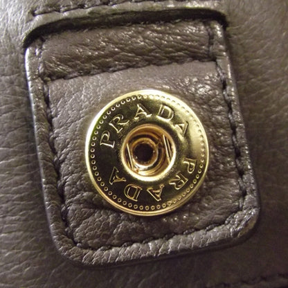 Prada Leather Logo Satchel Brown 7 of 12