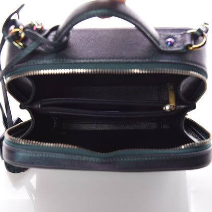 Chanel Iridescent Caviar Quilted Medium CC Filigree Vanity Case Dark Turquoise 5 of 10