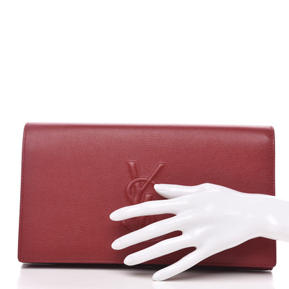 Saint Laurent Calfskin Monogram Large Belle De Jour Clutch Red 2 of 9