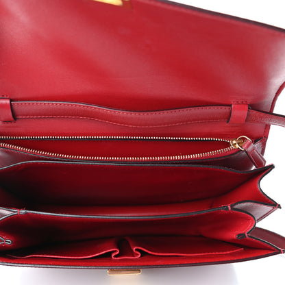 Celine Box Calfskin Medium Classic Box Flap Bag Red 4 of 4