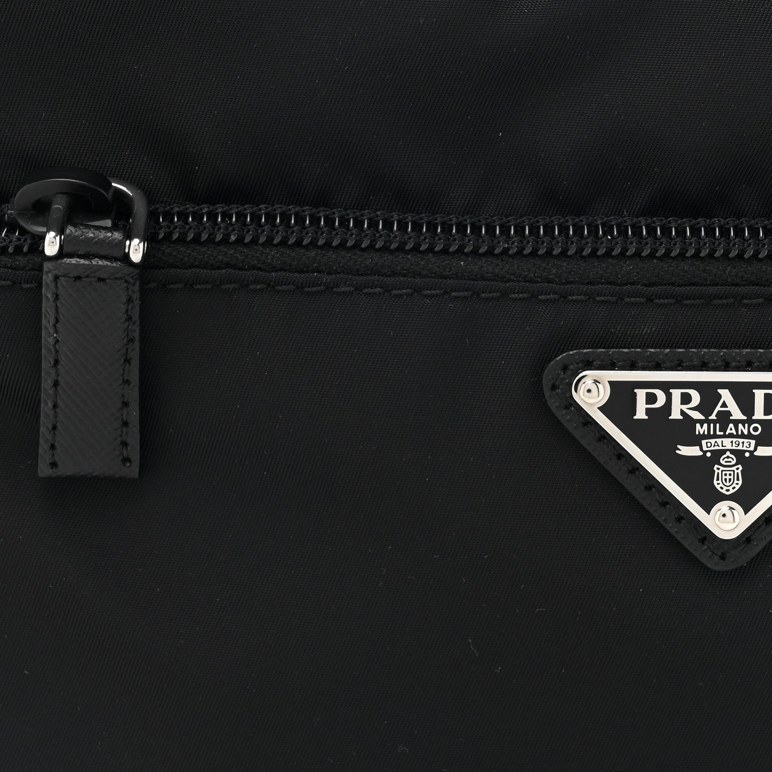 Prada Re-Nylon Vela Saffiano Pocket Double Zip Shoulder Bag Black 7 of 9
