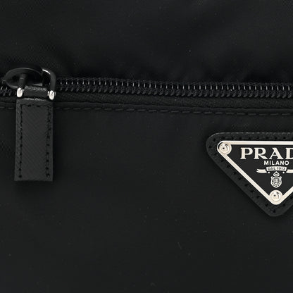 Prada Re-Nylon Vela Saffiano Pocket Double Zip Shoulder Bag Black 7 of 9