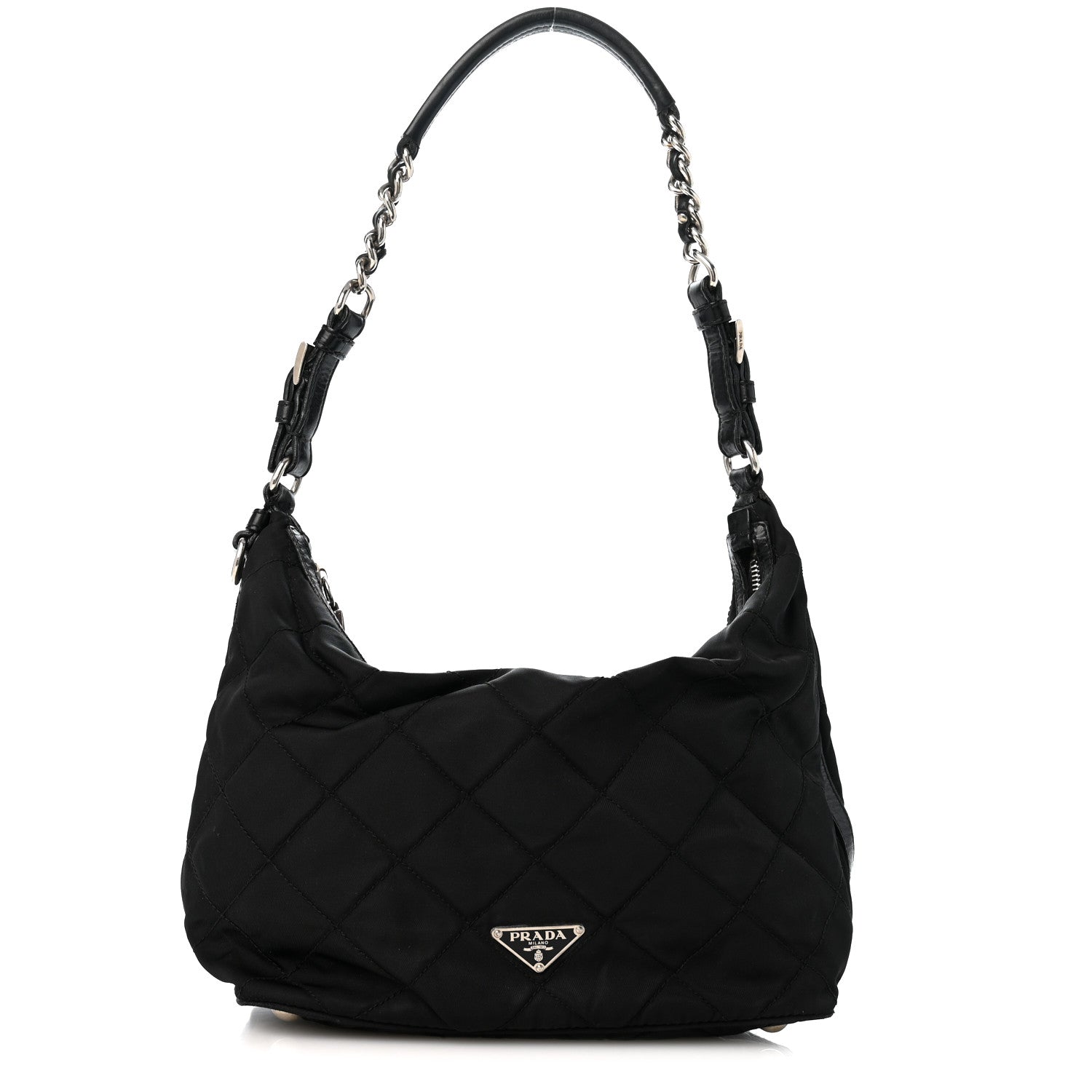 Prada Nylon Tessuto Impuntu Quilted Shoulder Bag Black 1 of 13