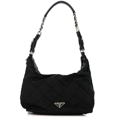 Prada Nylon Tessuto Impuntu Quilted Shoulder Bag Black 1 of 13