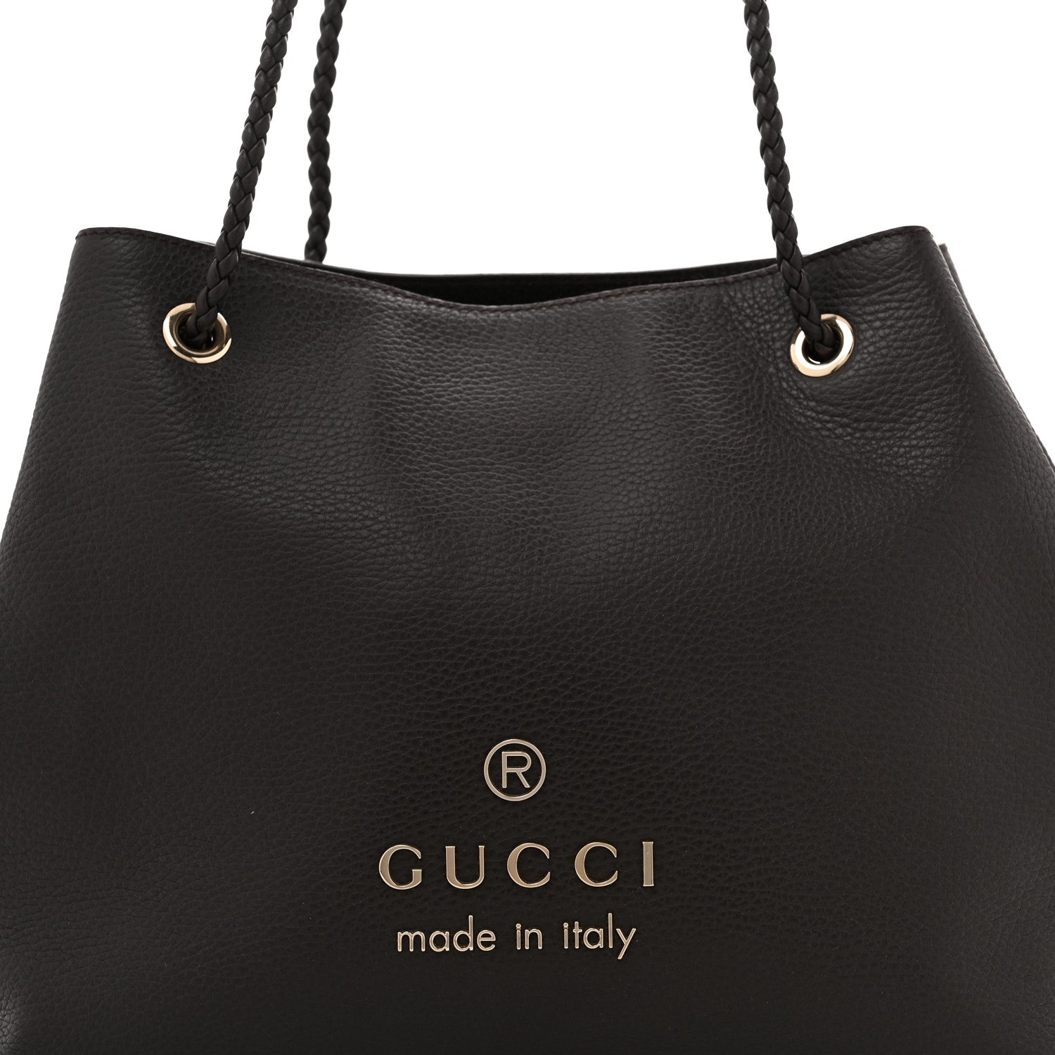 Gucci Calfskin Medium Braided Handle Gifford Tote Dark Brown 8 of 13