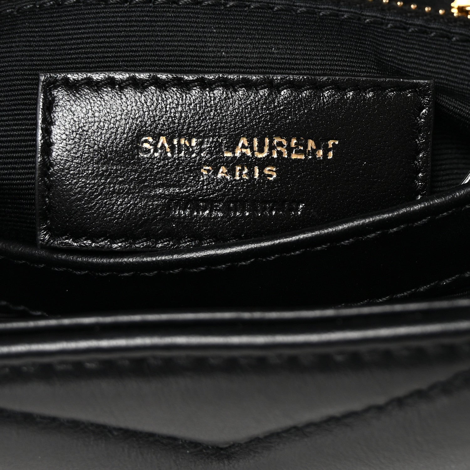Saint Laurent Calfskin Y Quilted Monogram Toy Loulou Crossbody Bag Black 6 of 9