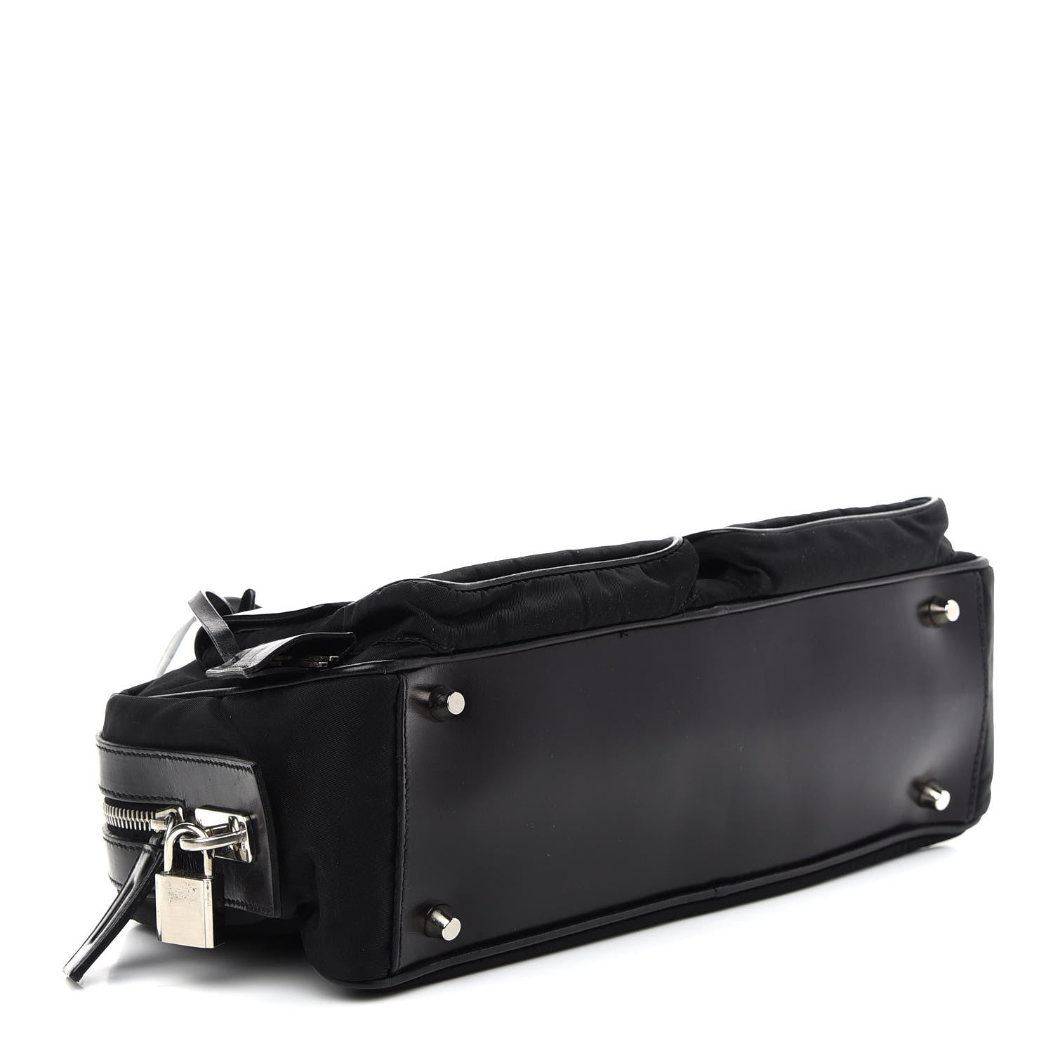 Prada Tessuto Nylon City Calf Satchel Black 4 of 10