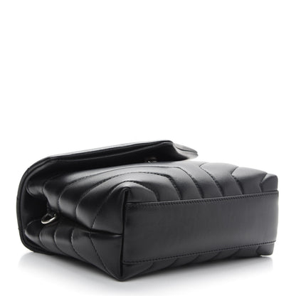 Saint Laurent Calfskin Y Quilted Monogram Toy Loulou Crossbody Bag Black 4 of 8