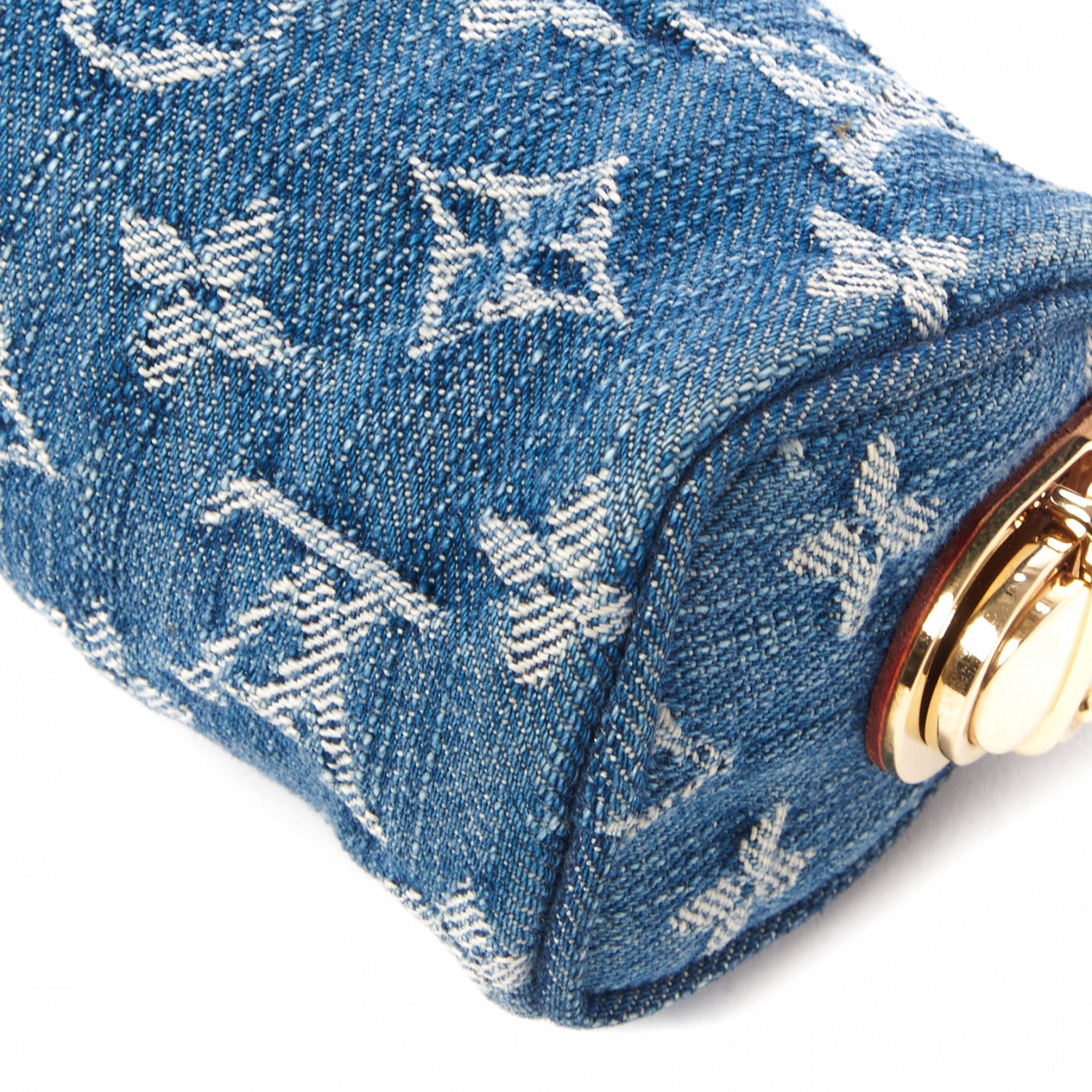 Louis Vuitton Monogram Denim Pochette Speedy PM Key Holder Blue 4 of 7