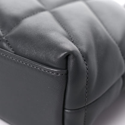 Saint Laurent Lambskin Quilted Toy Loulou Puffer Monogram Chain Satchel Storm 11 of 15
