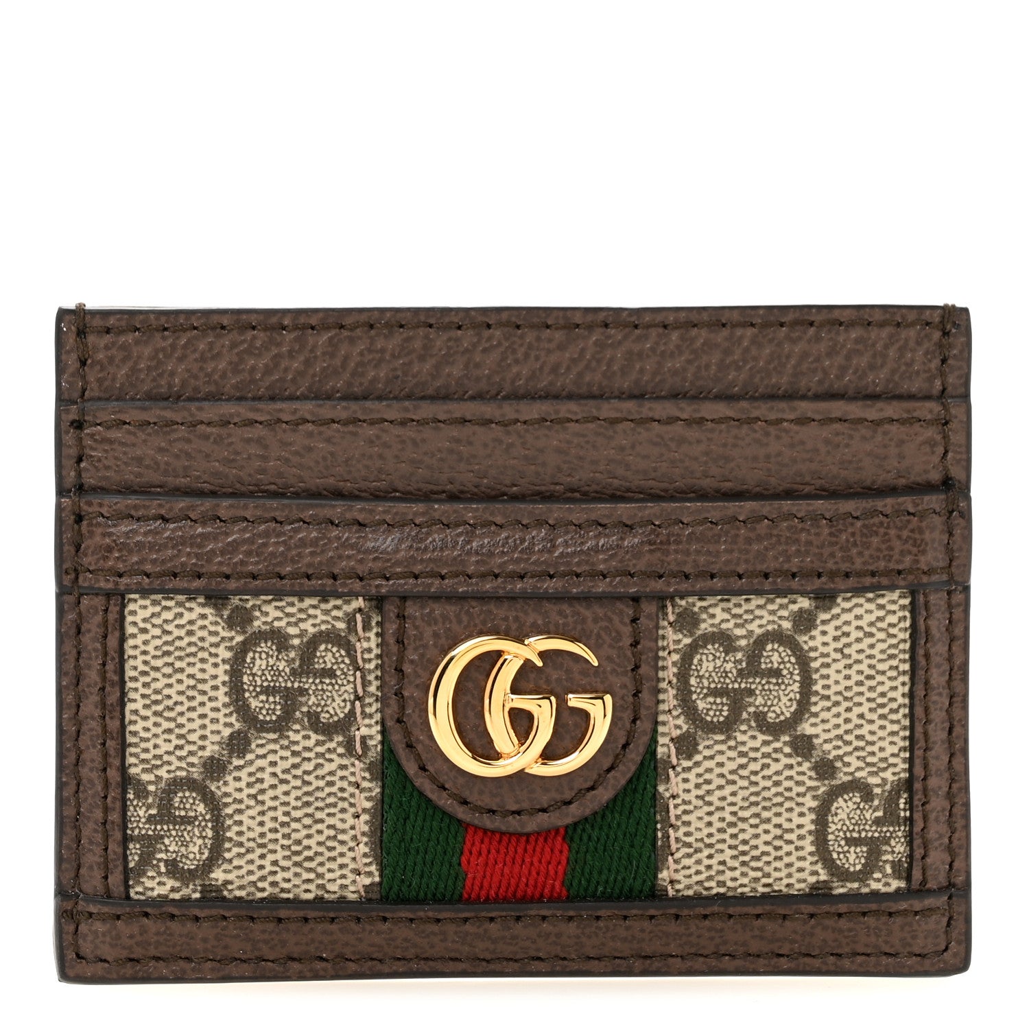 Gucci GG Supreme Monogram Ophidia Card Holder Brown 1 of 8