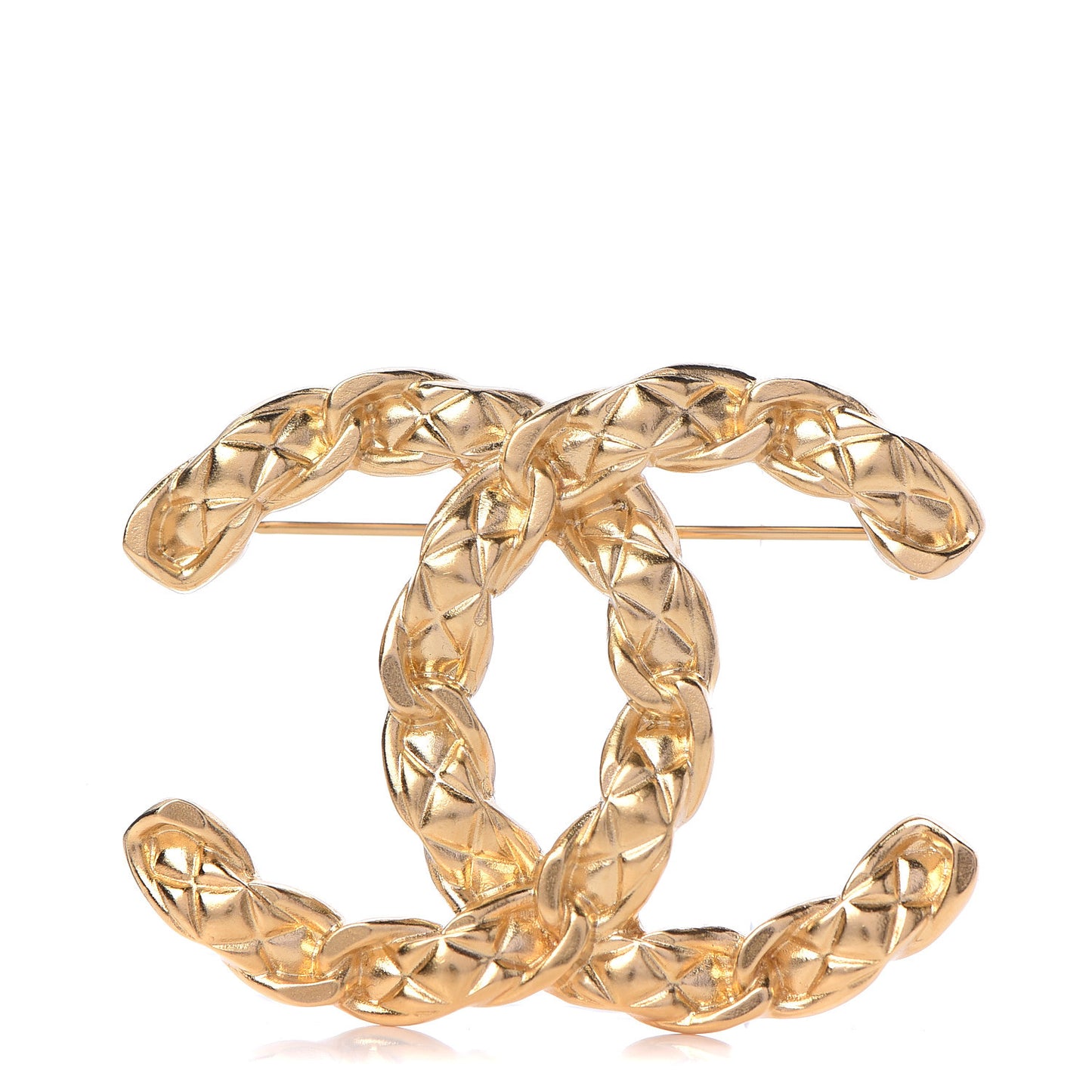 Metal CC Brooch Gold