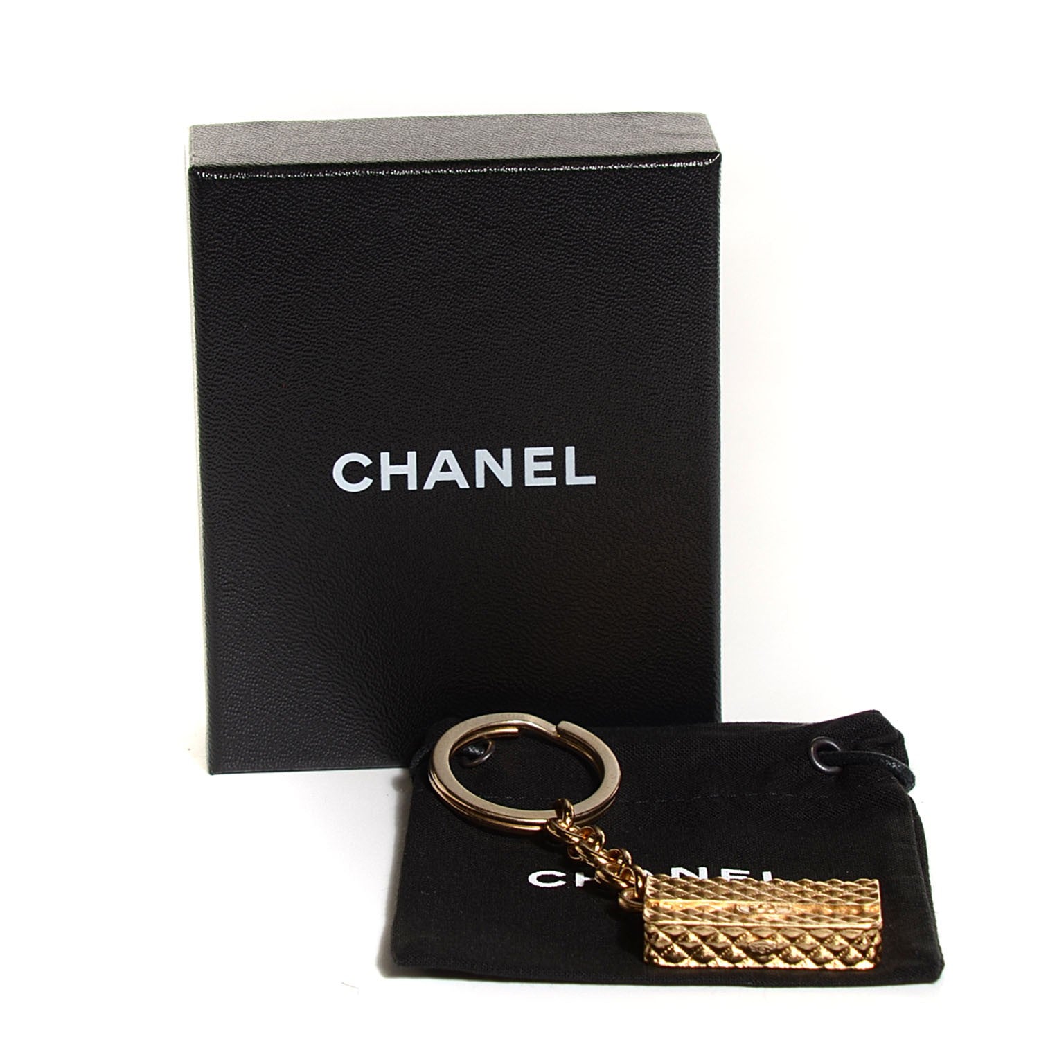 Chanel Quilted Flap Keychain Gold 5 of 5