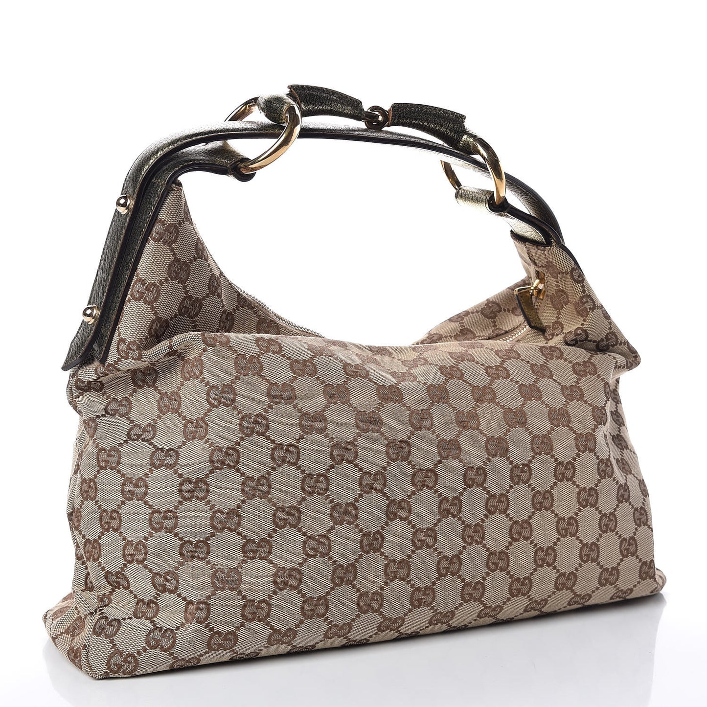 Monogram Medium Horsebit Chain Hobo Dark Brown