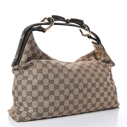 Gucci Monogram Medium Horsebit Chain Hobo Dark Brown 3 of 13