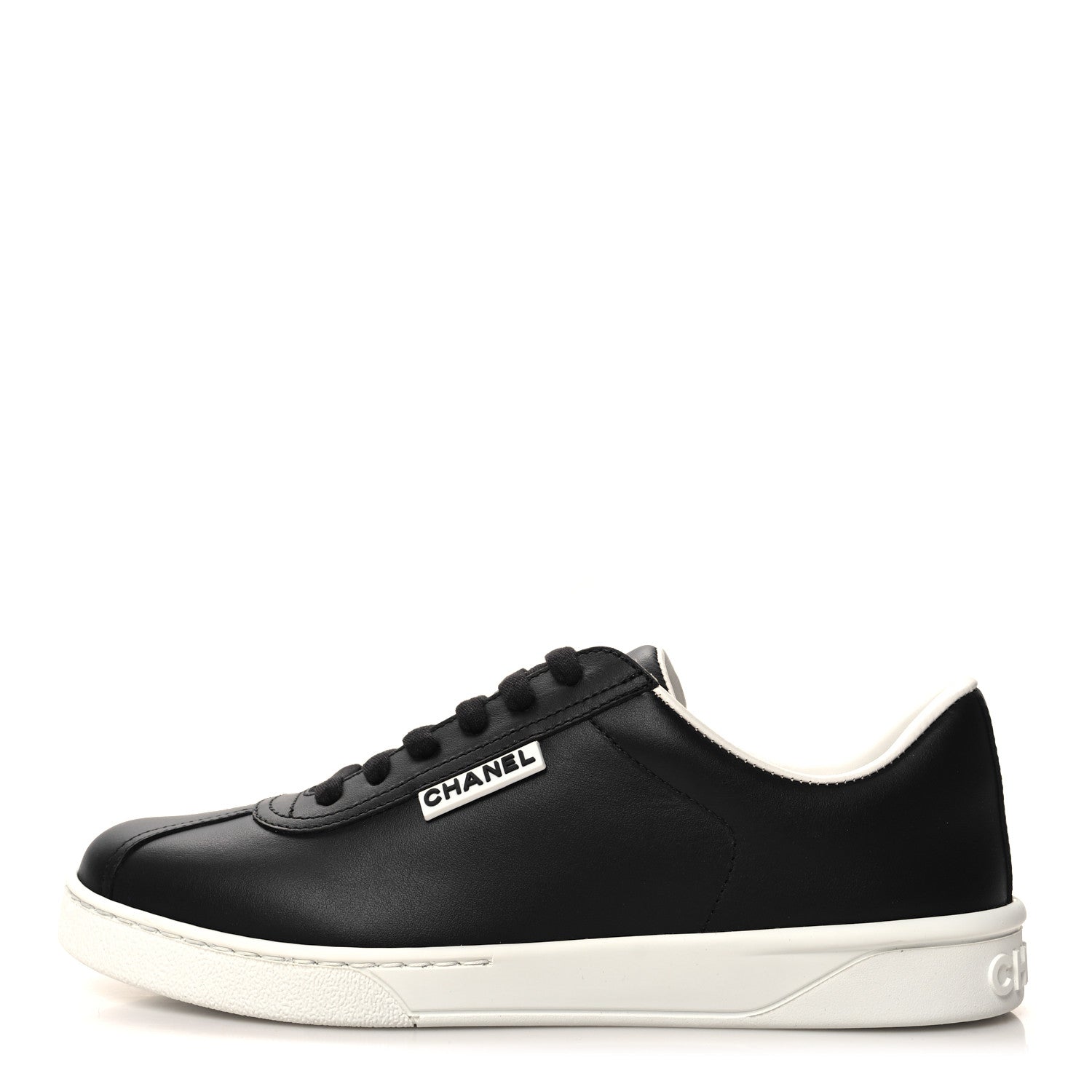 Chanel Calfskin Womens Sneakers 38 Black 1 of 10