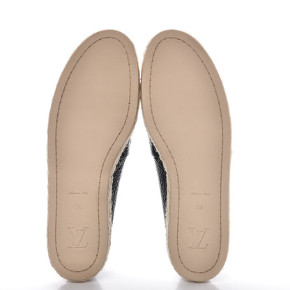 Louis Vuitton Calfskin Tropical Bloom Espadrille Flat 38 Black 5 of 8