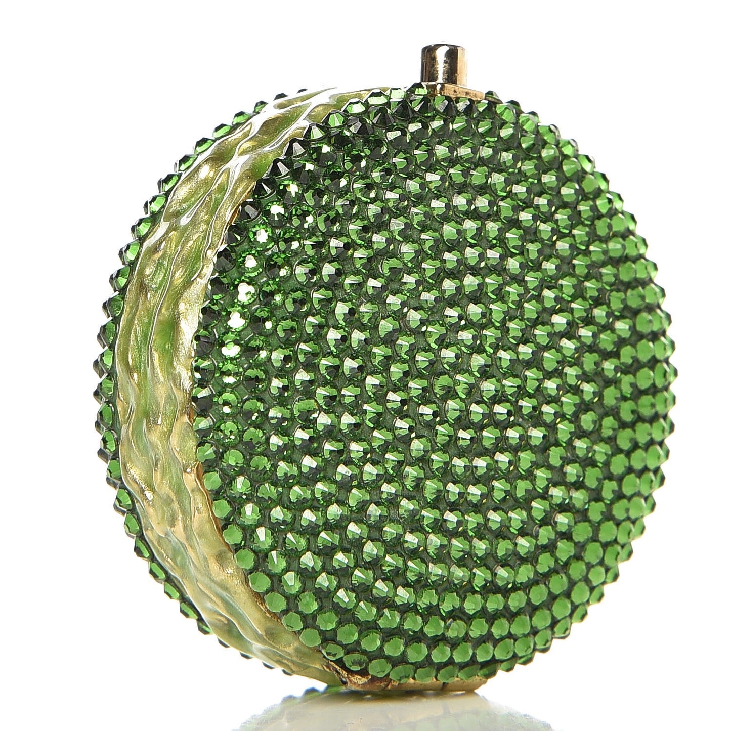 Crystal French Macarons Minaudiere Pill Box Fern Green