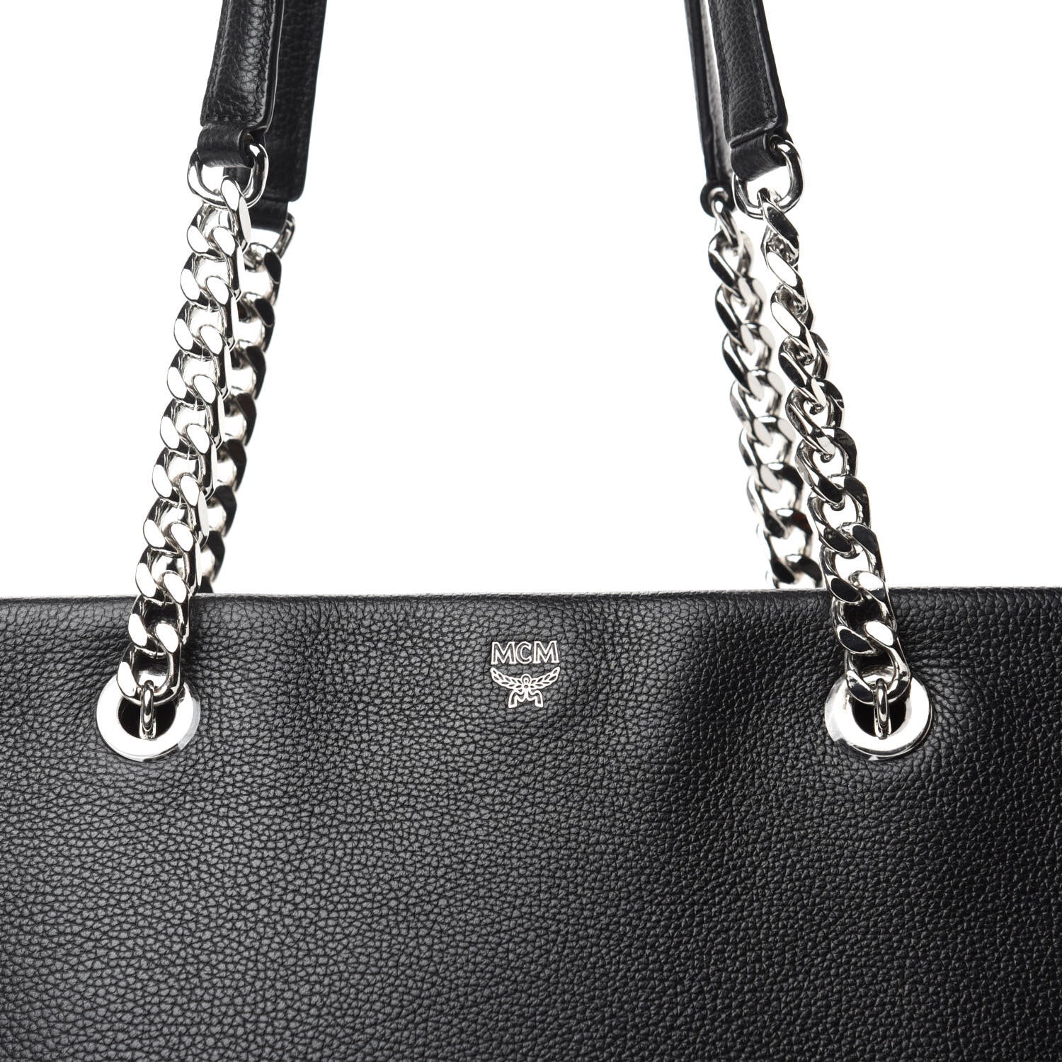 MCM Grained Calfskin Large Catherine Studs Tote Black 13 of 13