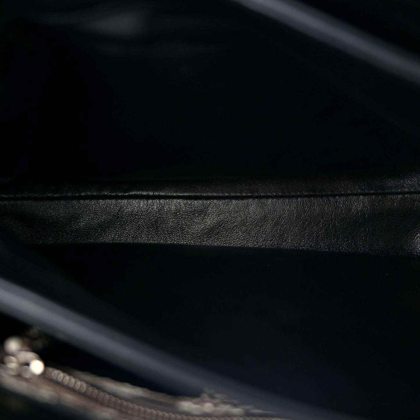 Calfskin Snakeskin Small Diorling Black