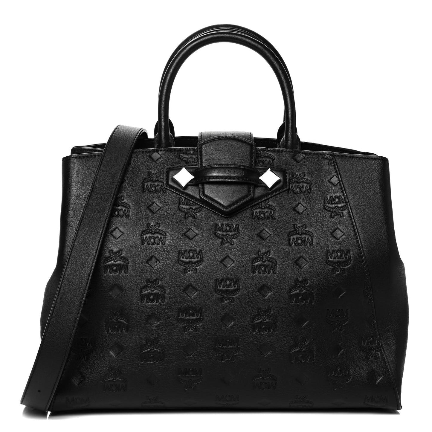 Calfskin Ottomar Monogram Medium Essential Tote Black