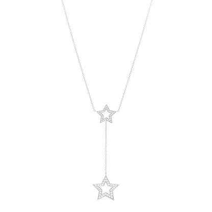 Tiffany Platinum Diamond Star Lariat Necklace 1 of 6