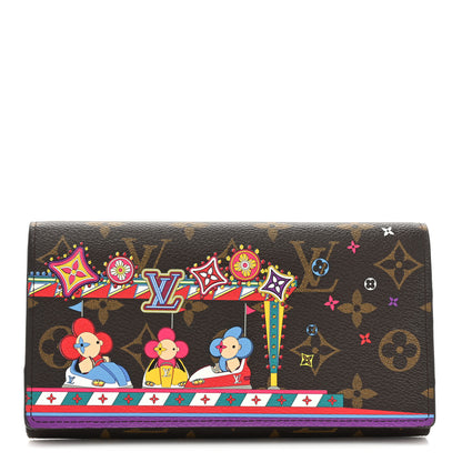 Louis Vuitton Monogram 2020 Christmas Animation Sarah Wallet Coquelicot 1 of 12