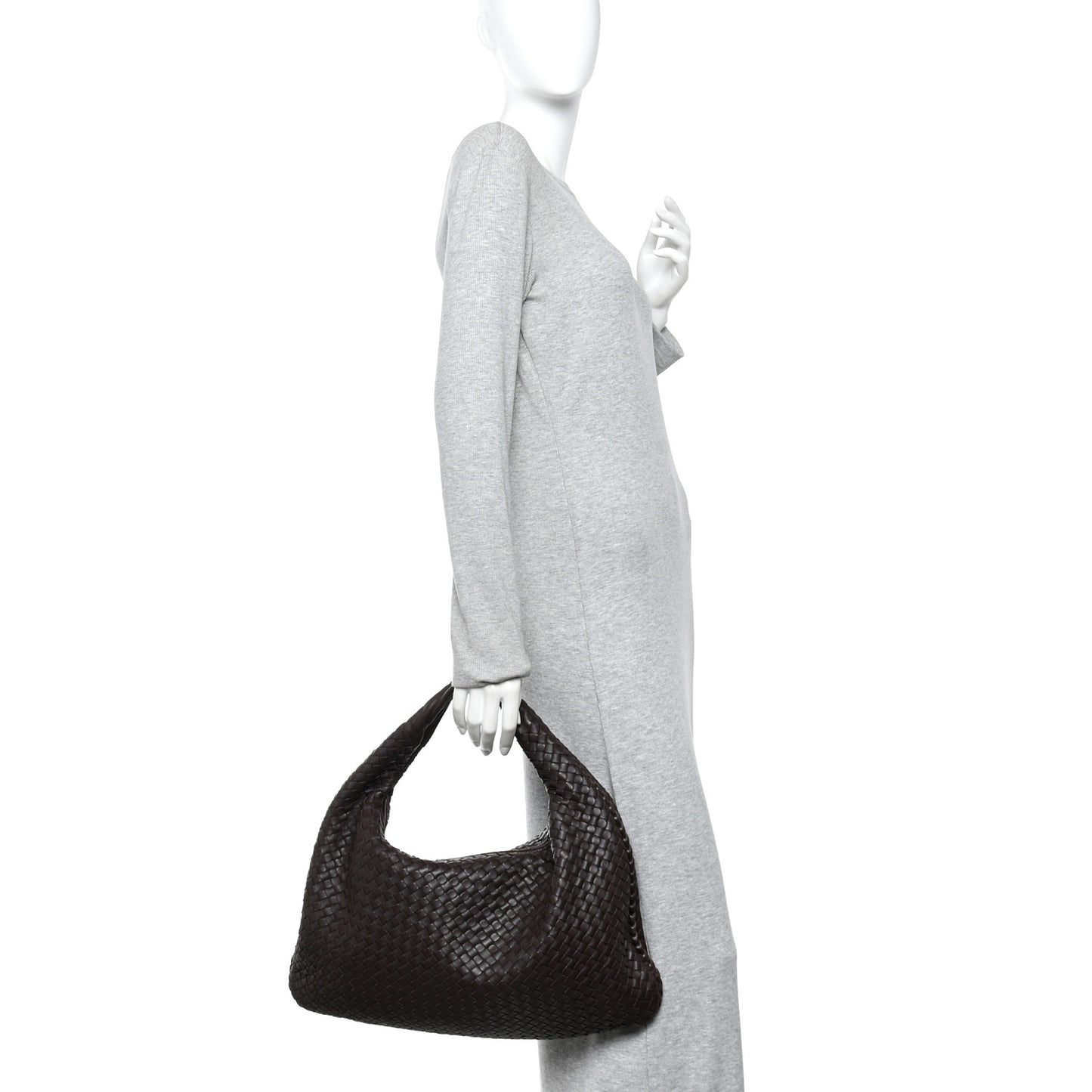 Nappa Intrecciato Medium Veneta Hobo Ebano