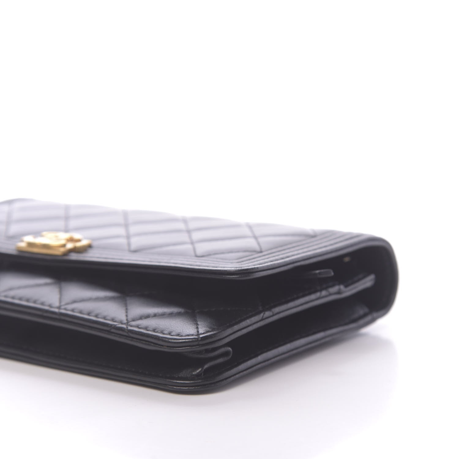 Chanel Lambskin Quilted Boy Wallet On Chain WOC Navy Blue 10 of 12