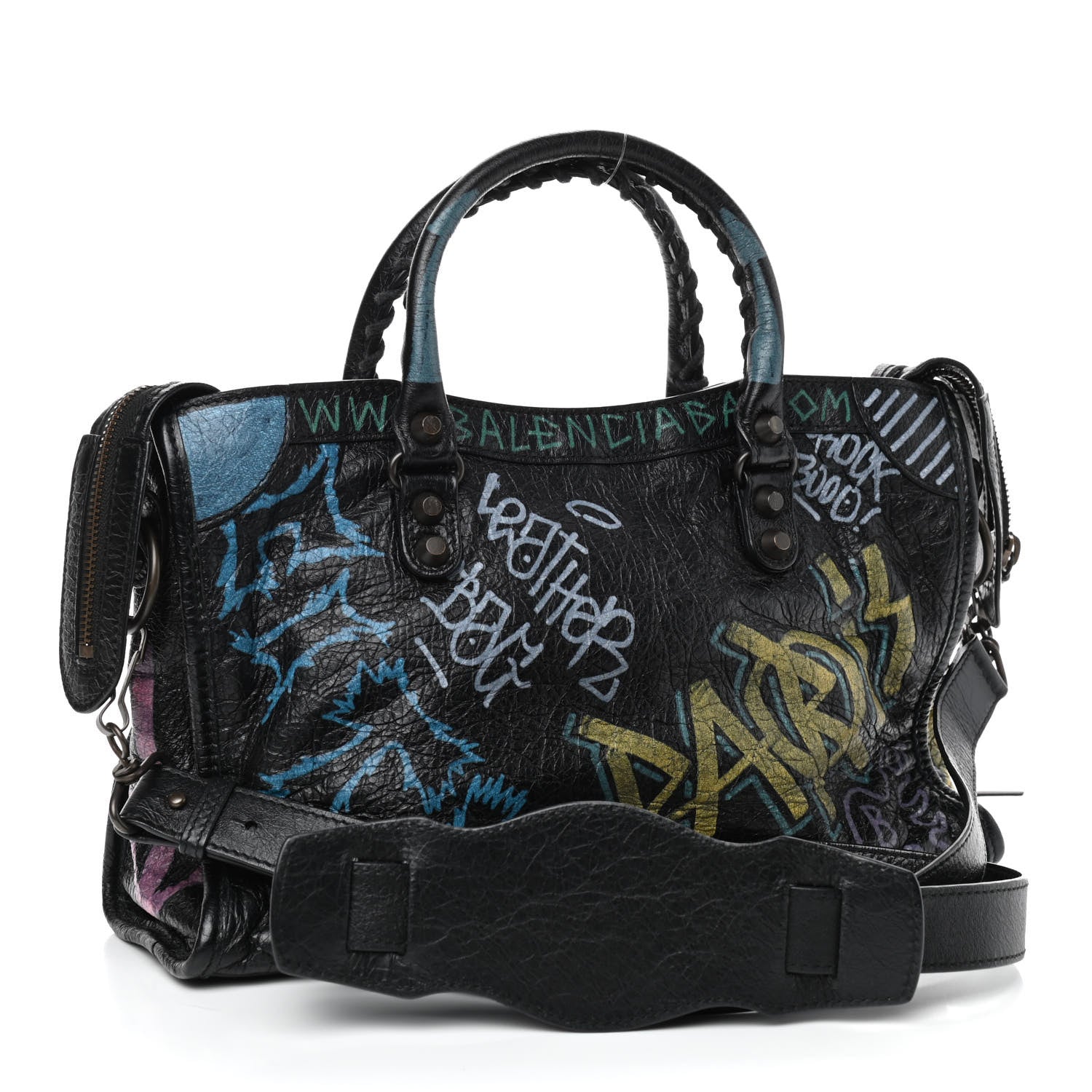 Balenciaga Agneau Graffiti All Over Classic Hardware S City Black Multicolor 3 of 9