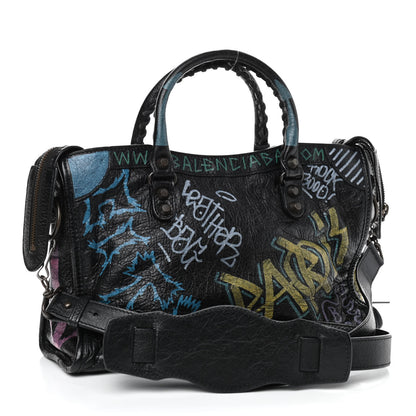 Balenciaga Agneau Graffiti All Over Classic Hardware S City Black Multicolor 3 of 9