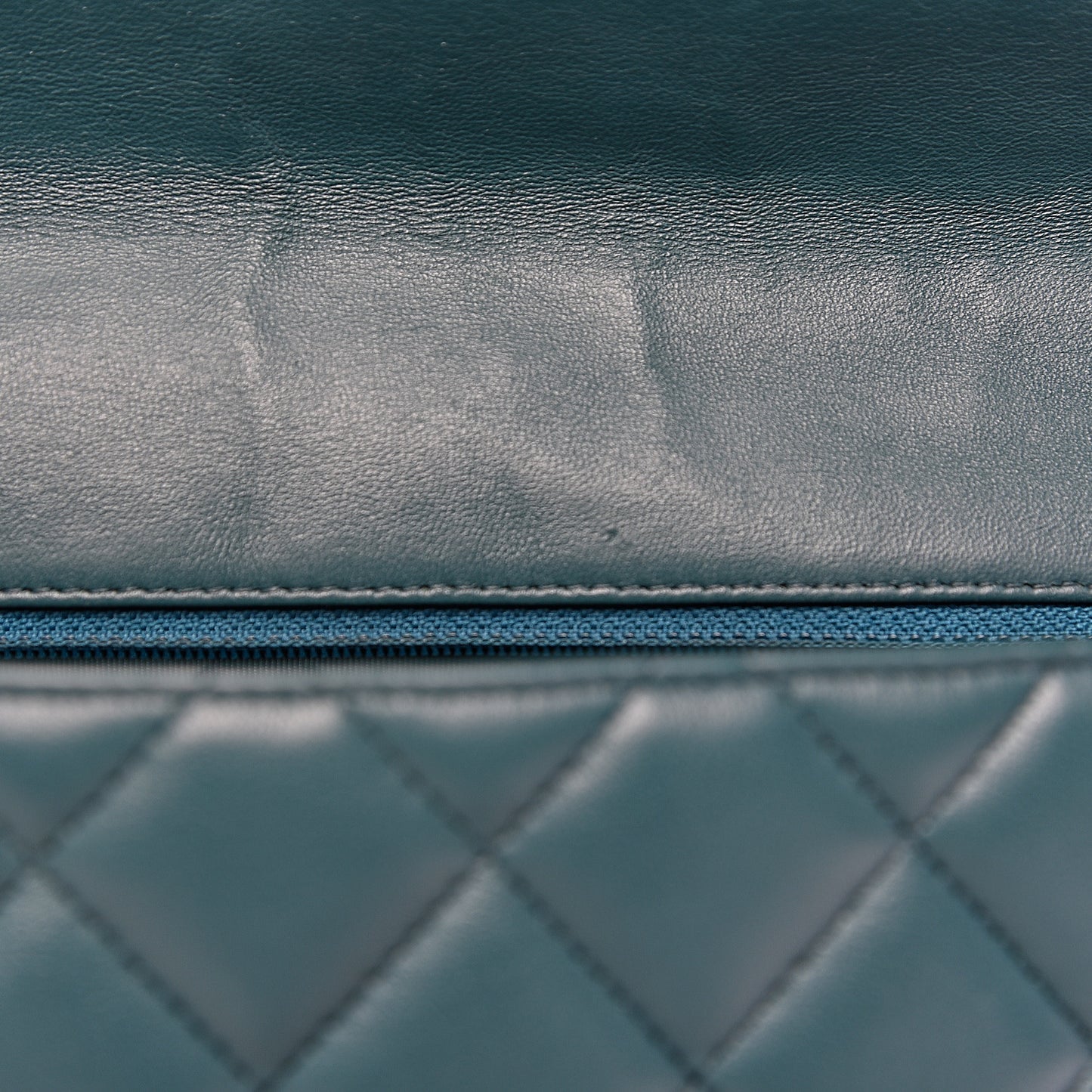 Lambskin Quilted Maxi Single Flap Turquoise