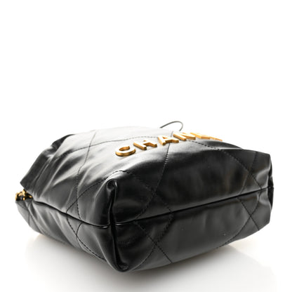 Chanel Shiny Calfskin Quilted Mini Chanel 22 Black 4 of 10