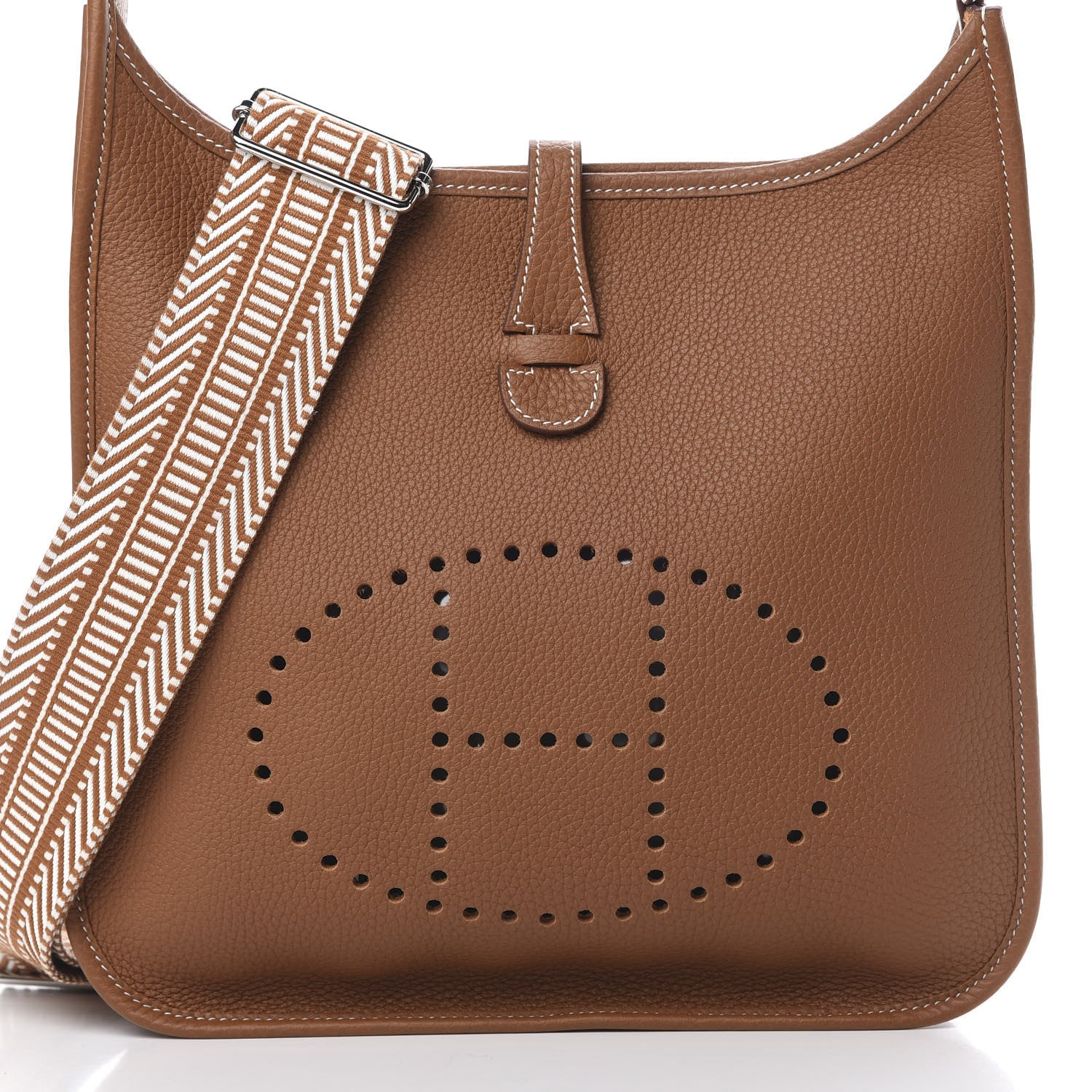 Hermes Taurillon Clemence Amazone Evelyne III PM Gold Ecru 7 of 9