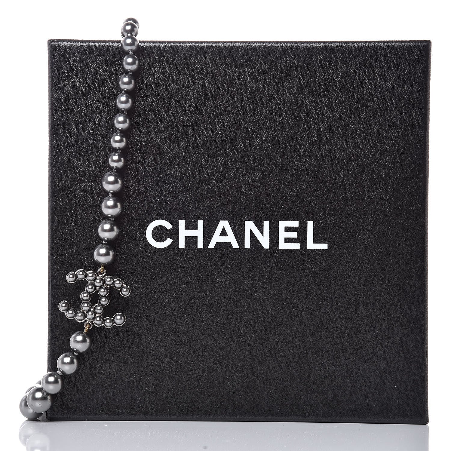 Chanel Ruthenium Graduated Pearl CC Long Necklace Dark Grey 7 of 7