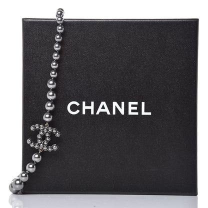 Chanel Ruthenium Graduated Pearl CC Long Necklace Dark Grey 7 of 7