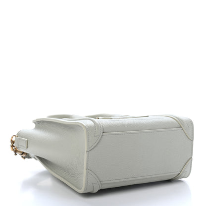 Celine Drummed Calfskin Nano Luggage Vert D'eau 3 of 4