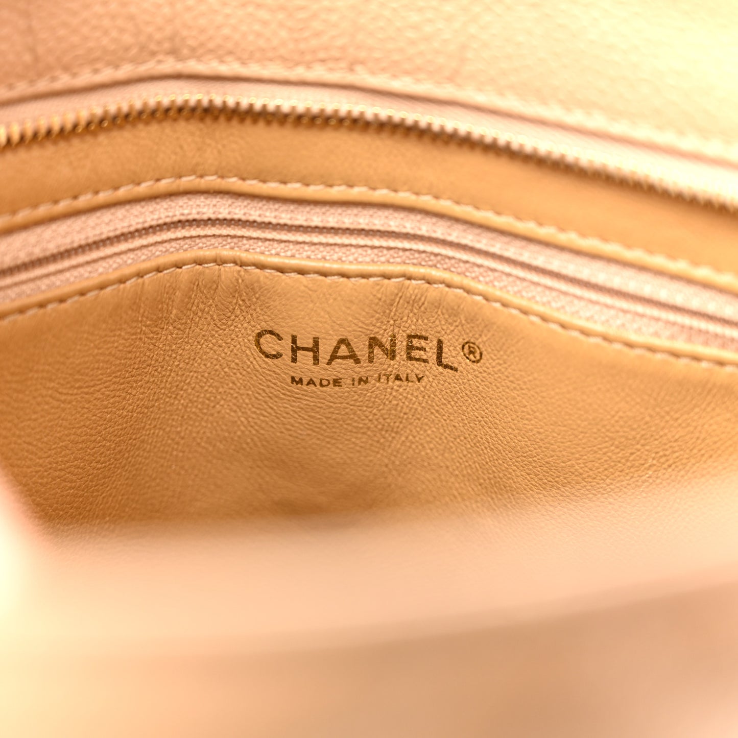 Caviar Quilted Medallion Tote Beige