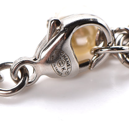 Chanel Pearl Bead Crystal CC Short Necklace Pink Grey Silver 4 of 7