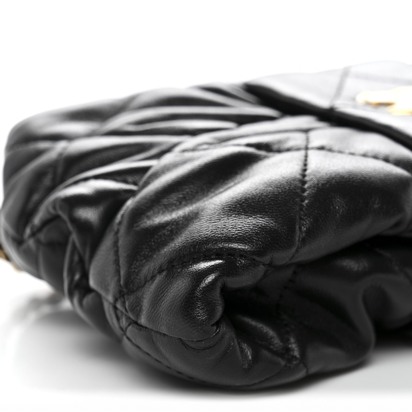 Lambskin Quilted Mini Bow Bag Black