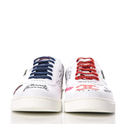 Chanel Canvas Printed Pharrell Sneakers 42 White Multicolor 2 of 17