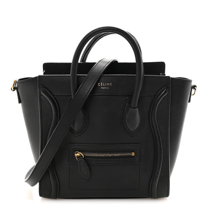 Celine Smooth Calfskin Nano Luggage Black 1 of 9