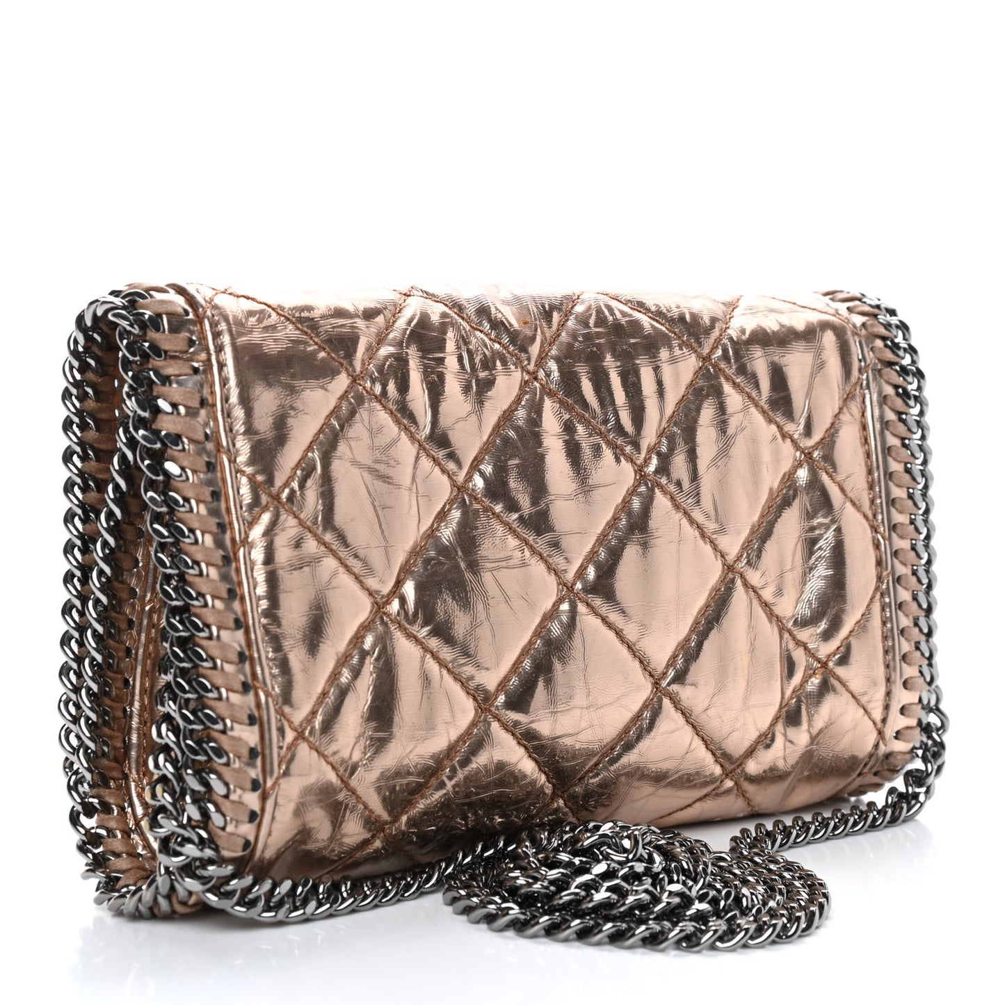 Metallic Eco Alter Quilted Falabella Crossbody Bag Copper
