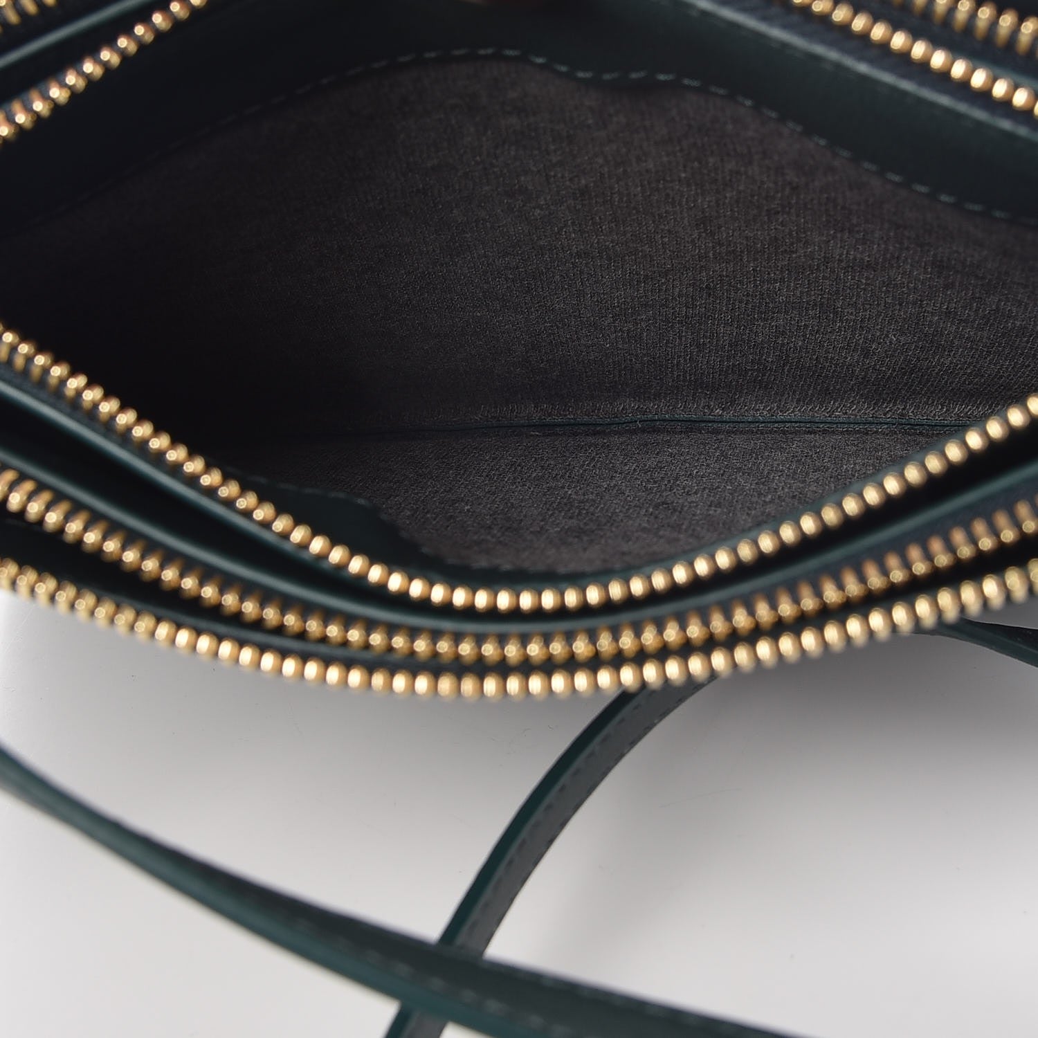 Celine Lambskin Small Trio Crossbody Bag Dark Green 6 of 10