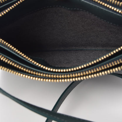 Celine Lambskin Small Trio Crossbody Bag Dark Green 6 of 10