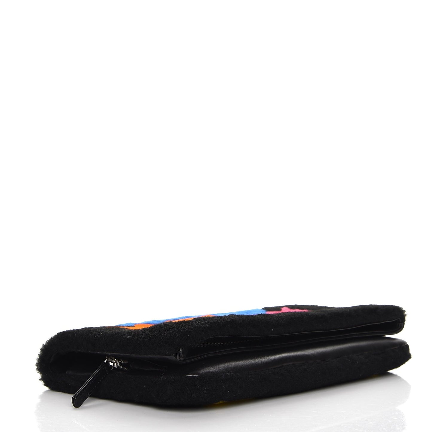 Shearling Lambskin 100% Clutch Black