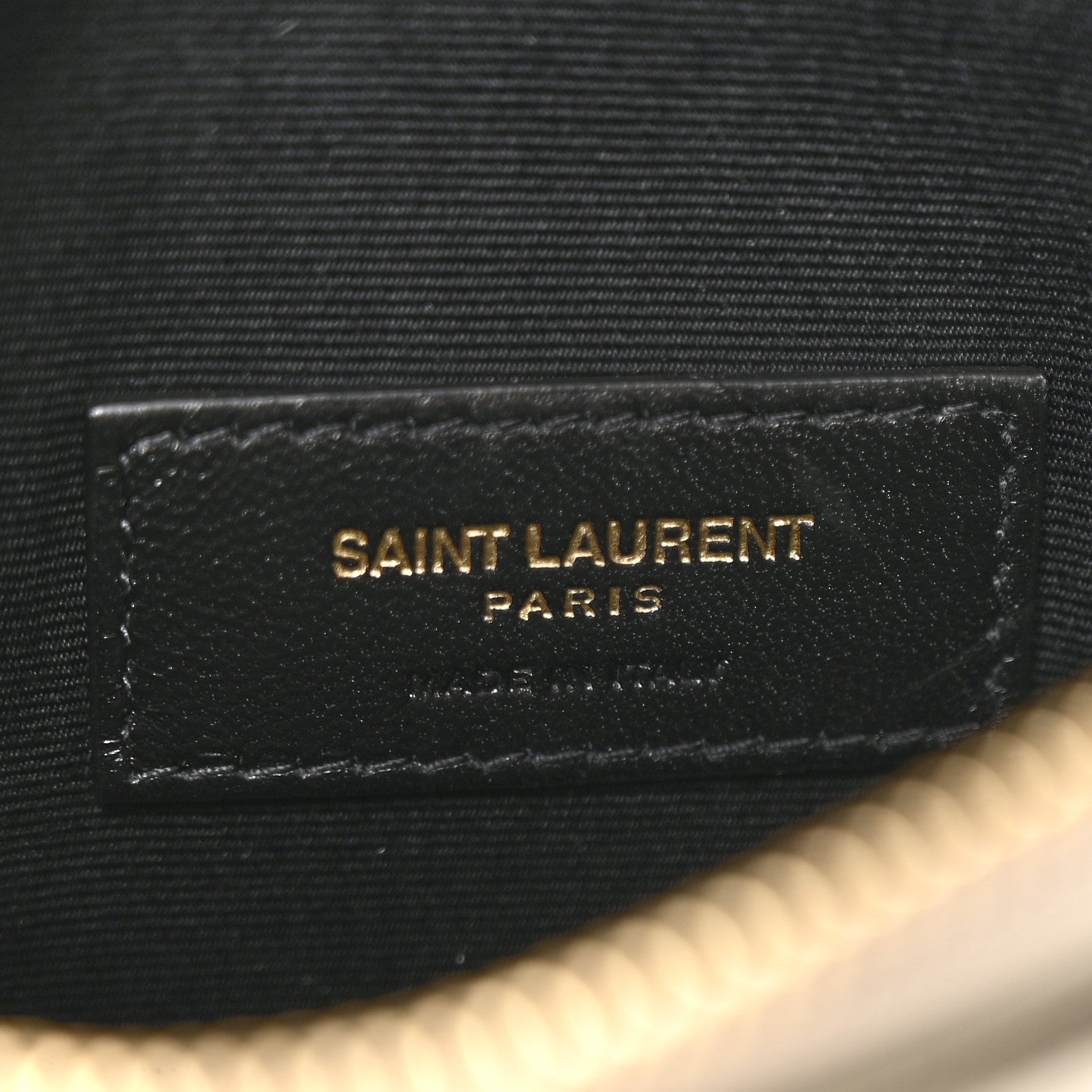 Saint Laurent Grain De Poudre Chevron Monogram Bill Pouch Crema Soft 6 of 8