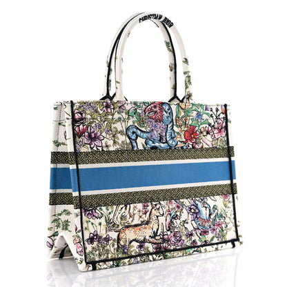 Christian Dior Canvas Embroidered Medium D-Constellation Book Tote Latte Multicolor 4 of 11