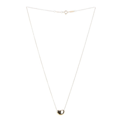Tiffany 18K Yellow Gold 11mm Elsa Peretti Bean Pendant Necklace 3 of 9